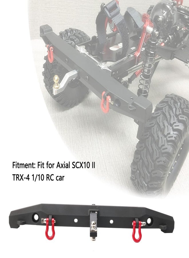 Rchobbytop 1/10 RC Metal Front and Rear Bumper Combo W/LED Lights Tow Shackles Winch Mount Seat Trailer Hitch for TRX4 SCX10 II 90046 Rock Crawler Truck - Image 4