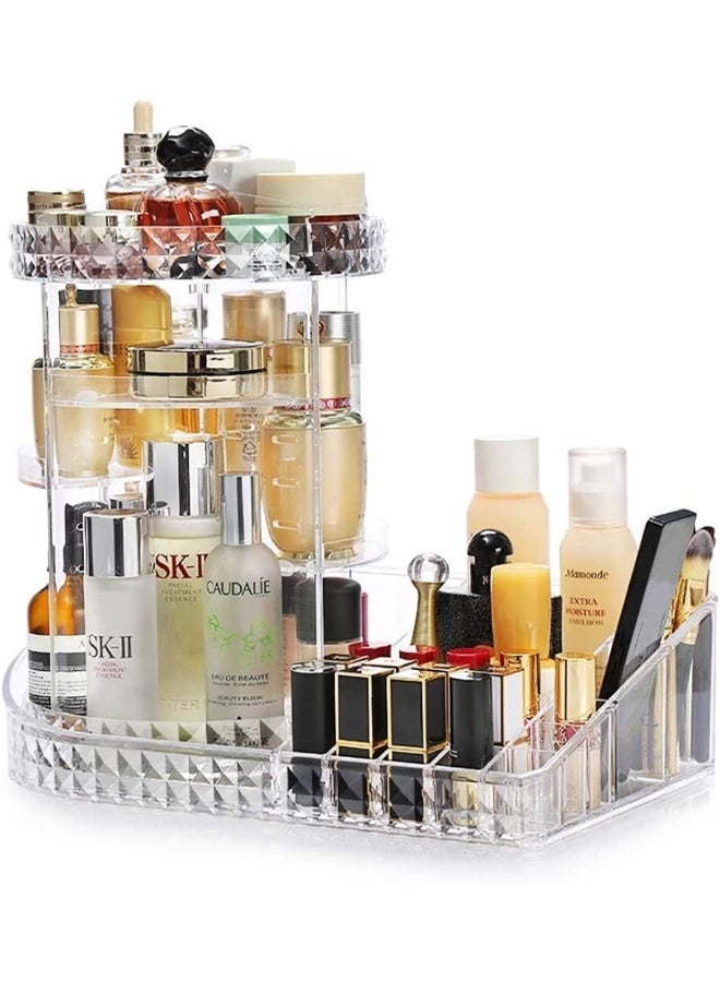 MOMENT Makeup Organizer, 360° Rotating Adjustable Cosmetic Storage Display Case With 7 Layers Large Capacity For Skin Care, Cosmetic Brush, Lipstick And Nail Polish  - Image 1