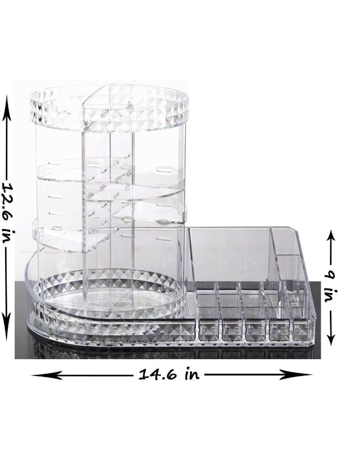 MOMENT Makeup Organizer, 360° Rotating Adjustable Cosmetic Storage Display Case With 7 Layers Large Capacity For Skin Care, Cosmetic Brush, Lipstick And Nail Polish  - Image 3