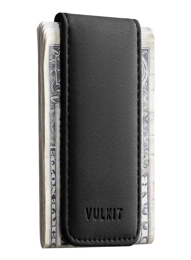 فولكيت مشبك نقود مغناطيسي من فولكيت، حامل نقود جلدي بتصميم بسيط، يتسع لما يصل إلى 15 ورقة نقدية - Image 1