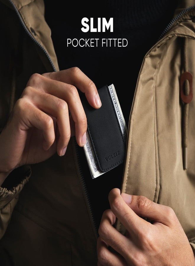 فولكيت مشبك نقود مغناطيسي من فولكيت، حامل نقود جلدي بتصميم بسيط، يتسع لما يصل إلى 15 ورقة نقدية - Image 4