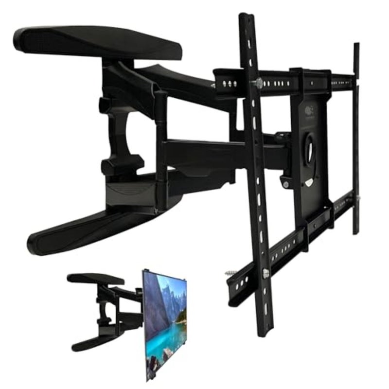 Full Motion TV Wall Mount for 40-85 Inch LED, LCD, OLED and Smart TVs Heavy Duty Double Arm TV Bracket Tilt +5°/-15°, Swivel 180°, Extends 57-517mm Max VESA 600x400mm Supports Up to 50kg - Image 1