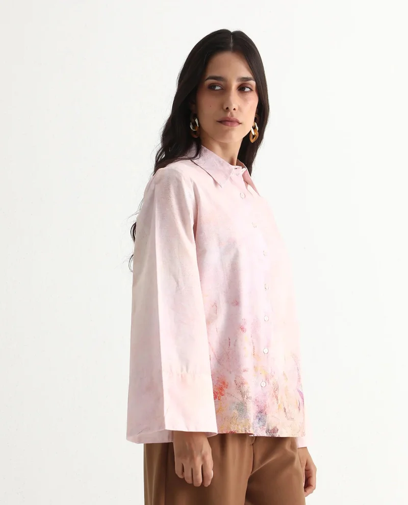 Rareism Women's Regular Fit Shirt With Bell Sleeves