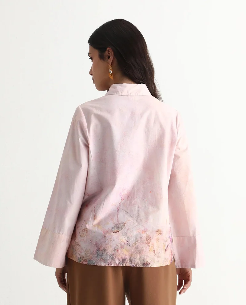Rareism Women's Regular Fit Shirt With Bell Sleeves