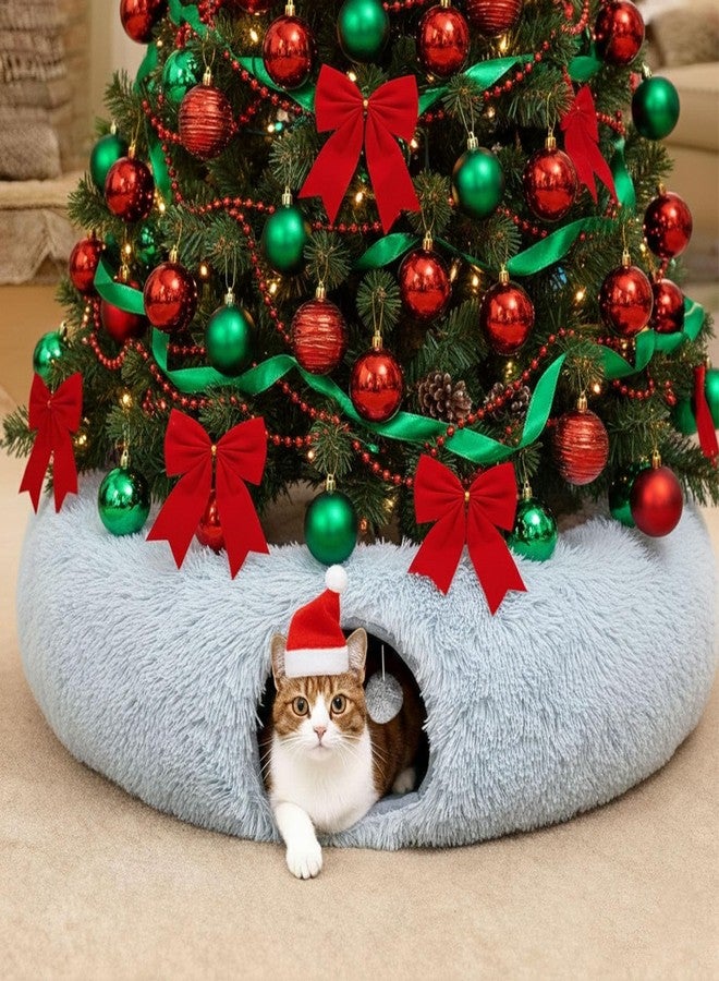PowerKing Cat Tunnels for Indoor Cat, Soft Plush Dount Kitty Cave with Peekaboo Hideaway, Under Christmas Tree Cat Toys for Kittens, Rabbits & Ferrets - Image 1