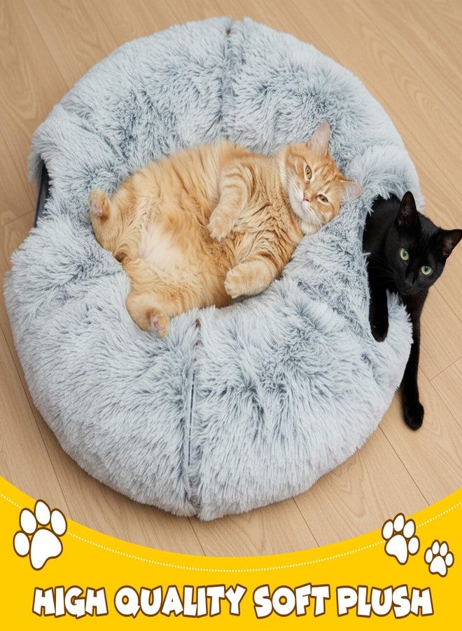 PowerKing Cat Tunnels for Indoor Cat, Soft Plush Dount Kitty Cave with Peekaboo Hideaway, Under Christmas Tree Cat Toys for Kittens, Rabbits & Ferrets - Image 5