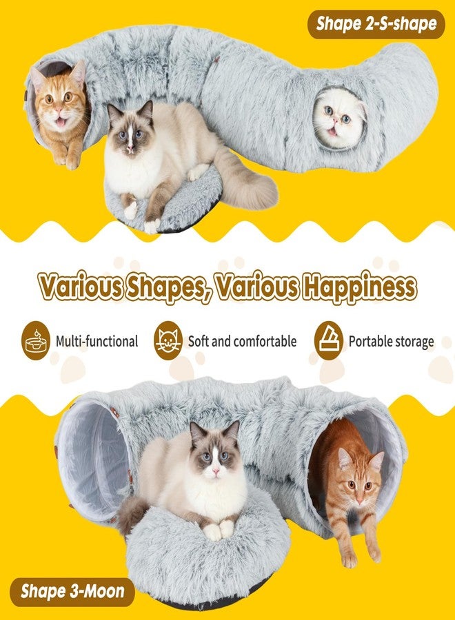 PowerKing Cat Tunnels for Indoor Cat, Soft Plush Dount Kitty Cave with Peekaboo Hideaway, Under Christmas Tree Cat Toys for Kittens, Rabbits & Ferrets - Image 4