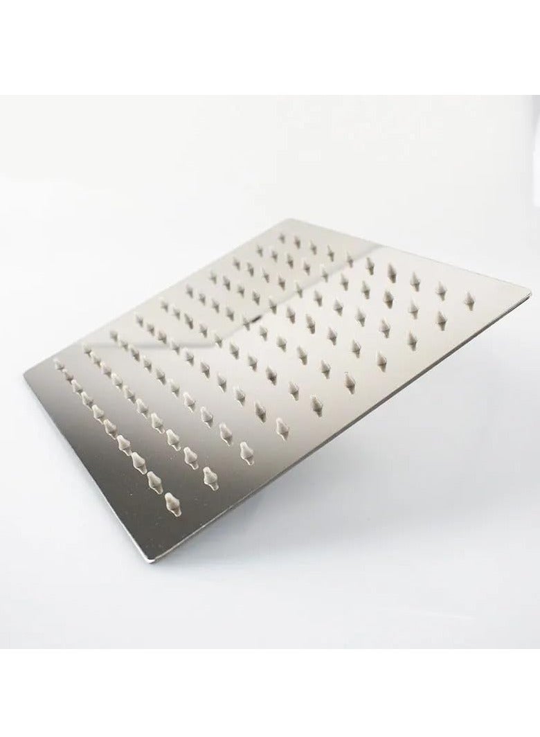 Stainless Steel Square Fixed Rain Shower Head with Rotating Mounting Ball, 30x30cm - Image 1