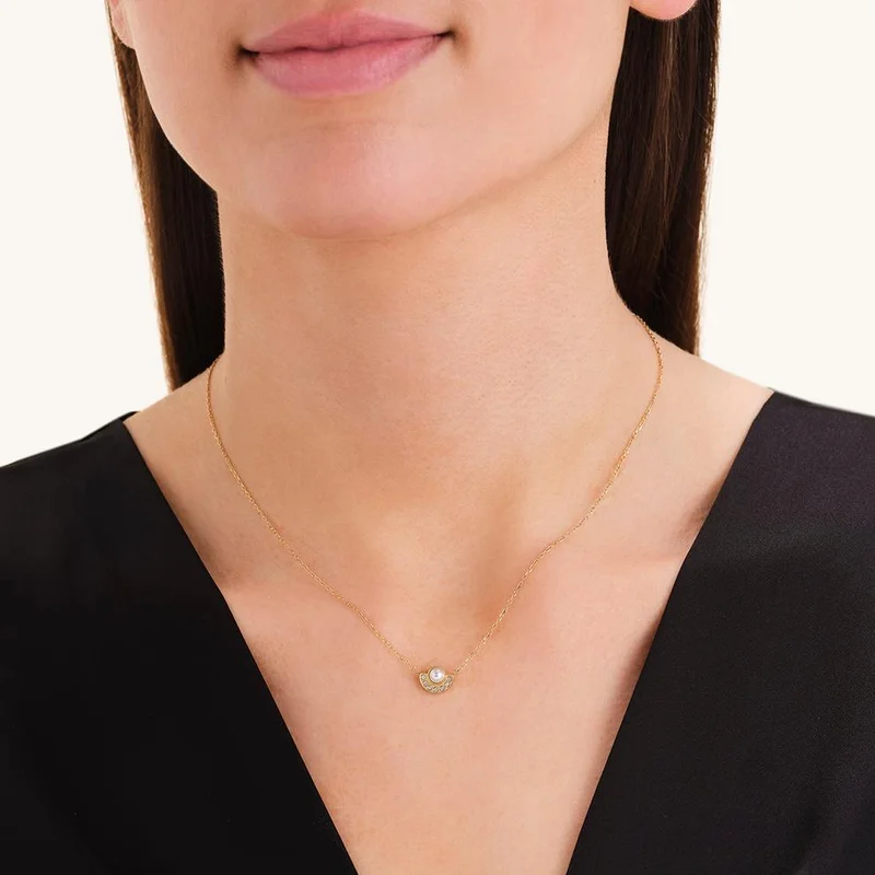 Rosefield  Rosefield Modern Pearl Circle Necklace Gold - JNPCG-J1292 for Women | Best Price UAE