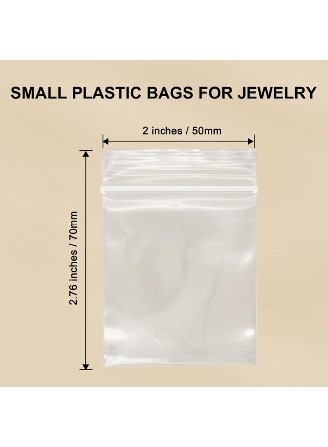 Small Plastic Bags for Jewelry, 100 Pcs 2" x 2.76" Resealable Clear Poly Baggies, 2.4 Mil Mini Zip Bags for Bead, Crafts, Small Parts, Gifts, Candy, Screws - Image 3