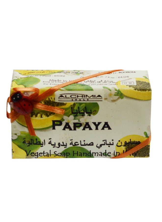 Alchimia Vegetal Soap Papaya 200G |Refreshing & Revitalizing Italian Soap | Fruity papaya scent | Smoother and brighter appearance |Suitable for all skin types - Image 2
