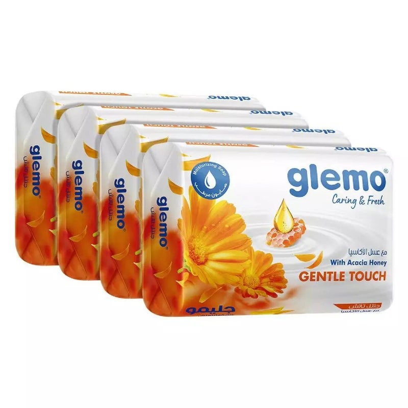 Glemo Caring And Fresh Gentle Touch Moisturizing Bar Soap With Acacia Honey- 4X120gms