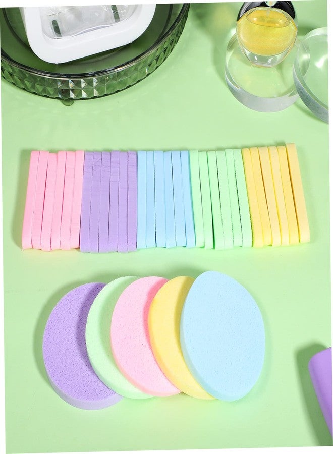 Healifty 120Pcs Compressed Facial Sponges for Cleansing Makeup Removal Exfoliating Soft Flexible Cosmetic Sponges in Pink Yellow Green Women Girls - Image 5