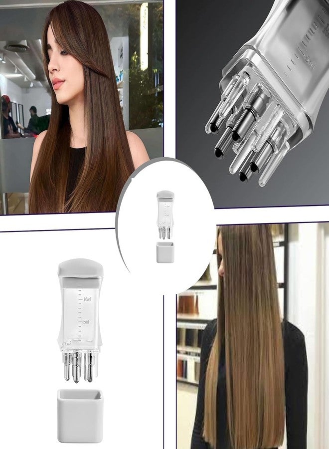 LARYNX Hair Oil Applicator Comb, Smooth Root Comb Applicator Bottle For Scalp Oil, Anti Hair Loss Lotion Dispenser 10Ml, Scale Control, Salon Care, Oily/Greasy Hair, (10ML, Transparent - Square, Pack of 1) - Image 2