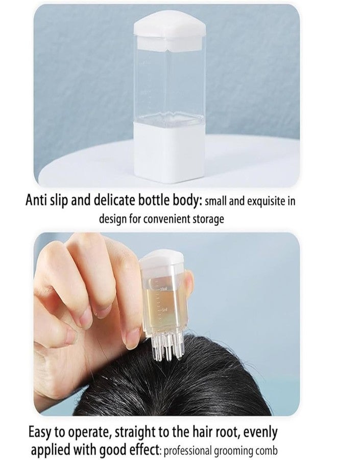LARYNX Hair Oil Applicator Comb, Smooth Root Comb Applicator Bottle For Scalp Oil, Anti Hair Loss Lotion Dispenser 10Ml, Scale Control, Salon Care, Oily/Greasy Hair, (10ML, Transparent - Square, Pack of 1) - Image 4