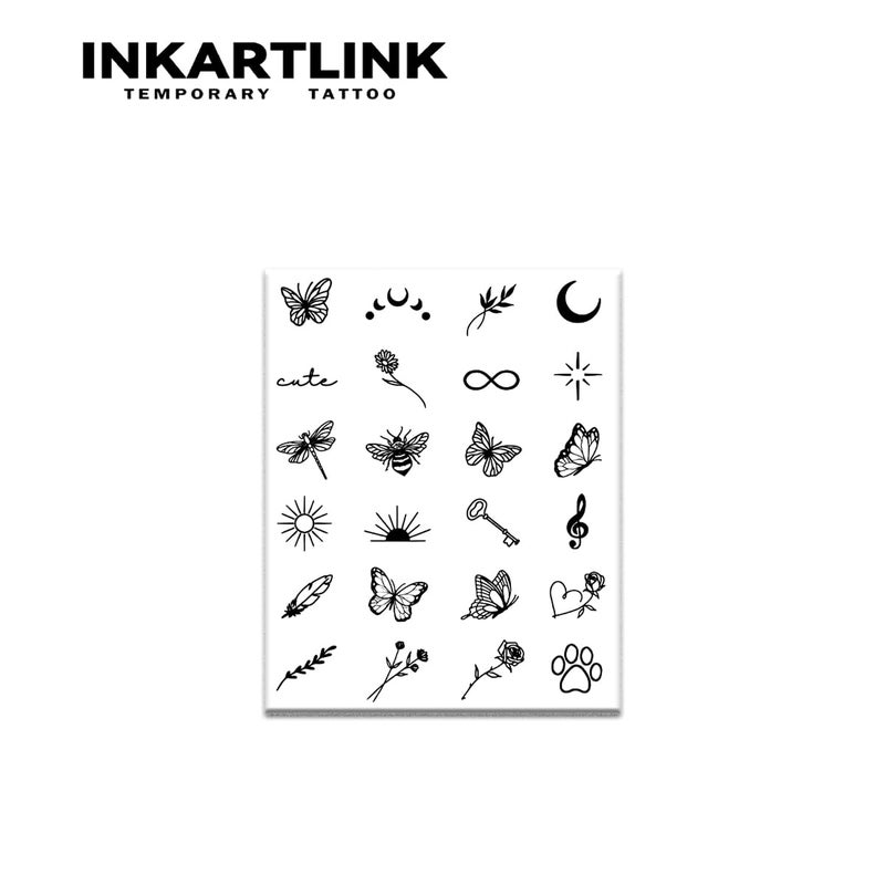 INKARTLINK Temporary Tattoos,2 Sheets Medium Semi Permanent Tattoo,Adult Art Design Temporary Tattoos, Lasts 1-2Weeks, Waterproof, Realistic look, No Adhesive, No reflection (Butterflies and Beesï¼‰ - Image 3