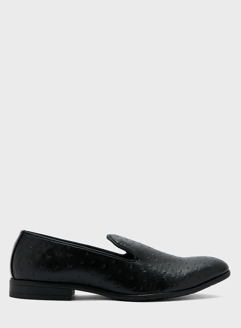 Robert Wood Faux Leather Ostrict Print Formal Slip Ons