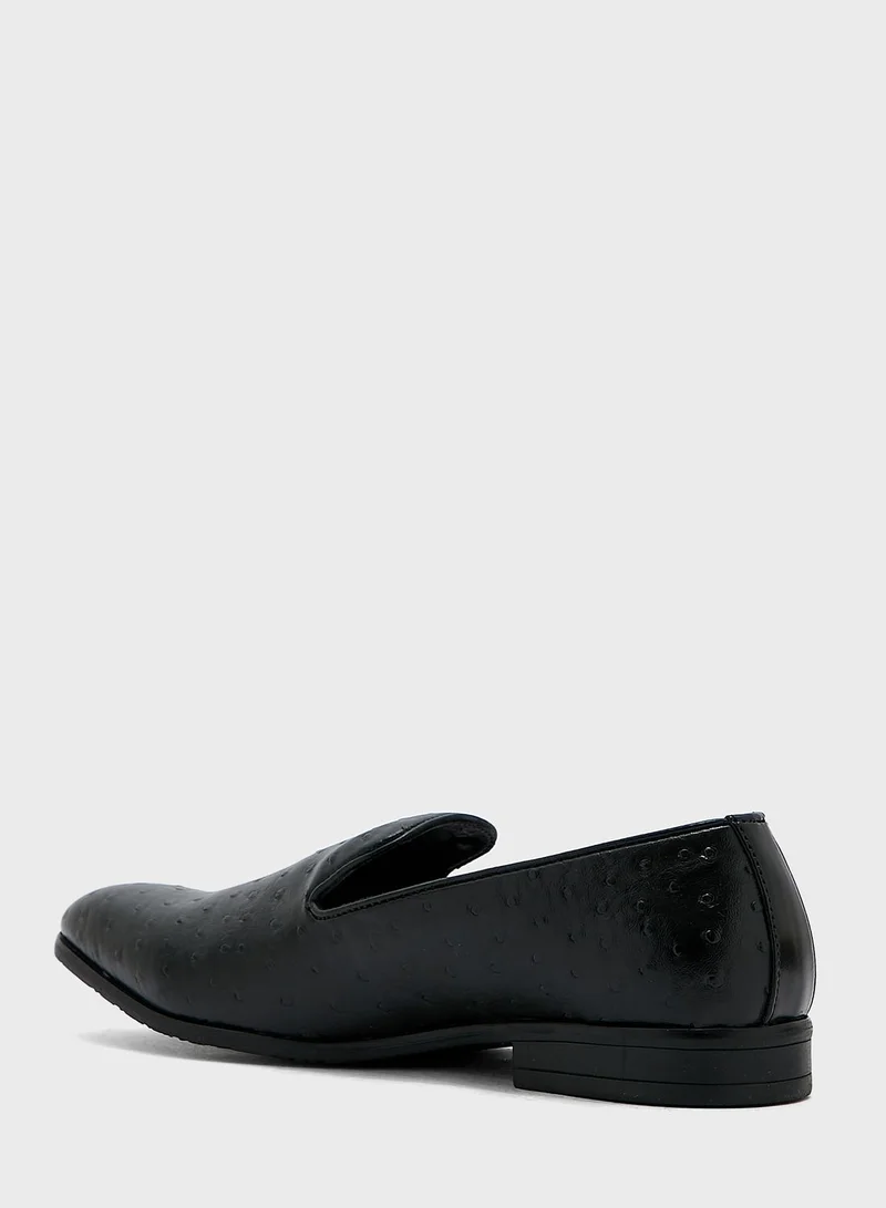 Robert Wood Faux Leather Ostrict Print Formal Slip Ons