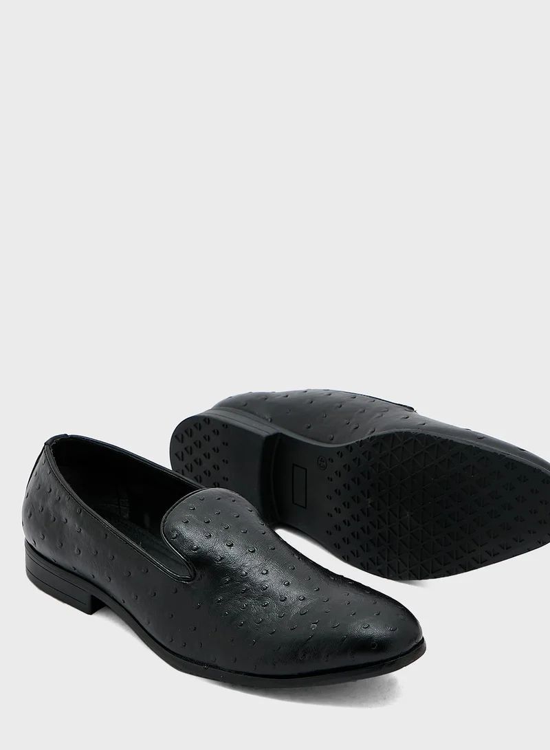 Robert Wood Faux Leather Ostrict Print Formal Slip Ons
