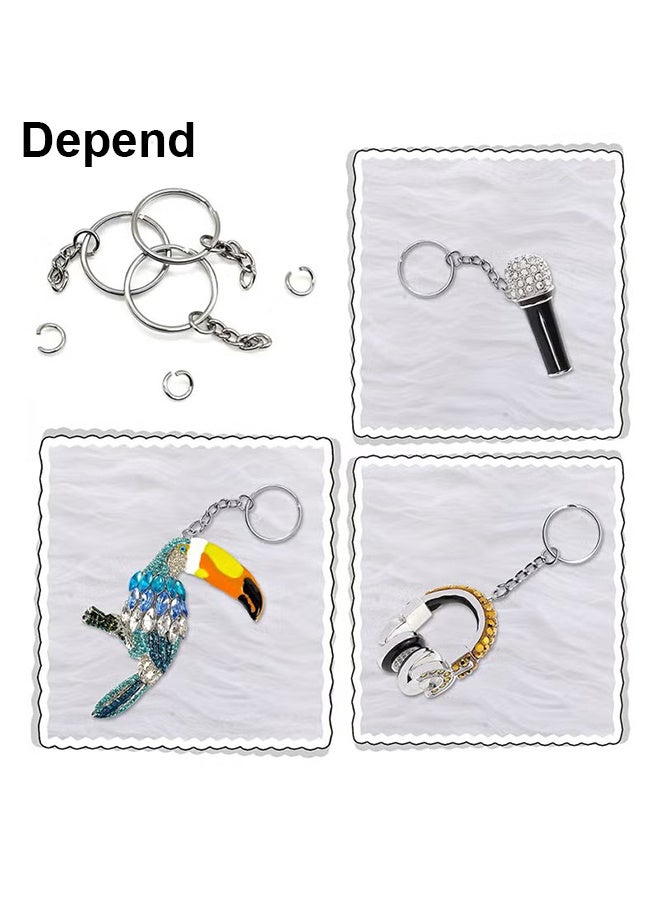 Depend 50 Pack Bulk Keyring Set Split Key Chain Rings with 1 inch Large Chains Heavy Duty Metal Keychain Ring Easy to Use Open Jump Rings Strong Small Round DIY Jewelry Making Keyrings Kit - Image 4