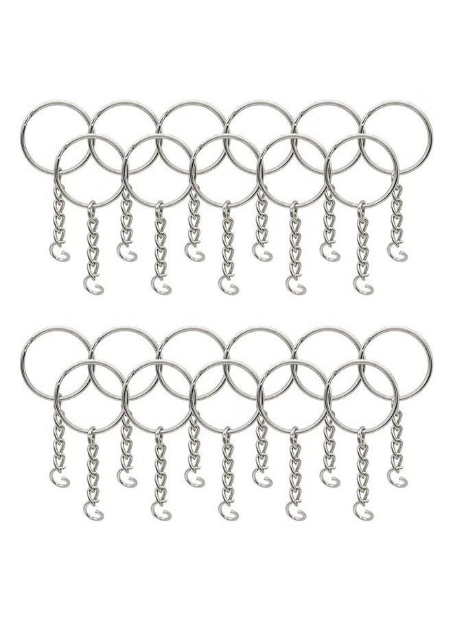 Depend - 50 Pack Bulk Keyring Set Split Key Chain Rings with 1 inch Large Chains Heavy Duty Metal Keychain Ring Easy to Use Open Jump Rings Strong Small Round DIY Jewelry Making Keyrings Kit - Image 1