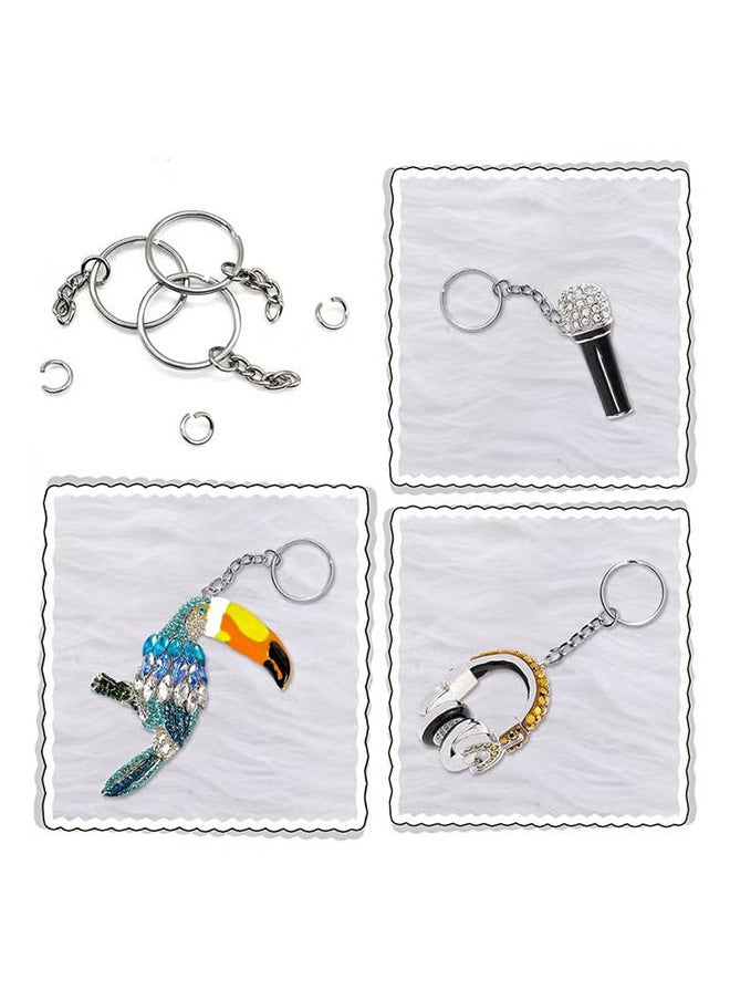 Depend - 50 Pack Bulk Keyring Set Split Key Chain Rings with 1 inch Large Chains Heavy Duty Metal Keychain Ring Easy to Use Open Jump Rings Strong Small Round DIY Jewelry Making Keyrings Kit - Image 1