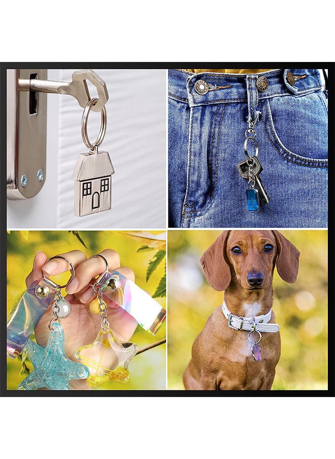 Depend - 50 Pack Bulk Keyring Set Split Key Chain Rings with 1 inch Large Chains Heavy Duty Metal Keychain Ring Easy to Use Open Jump Rings Strong Small Round DIY Jewelry Making Keyrings Kit - Image 1