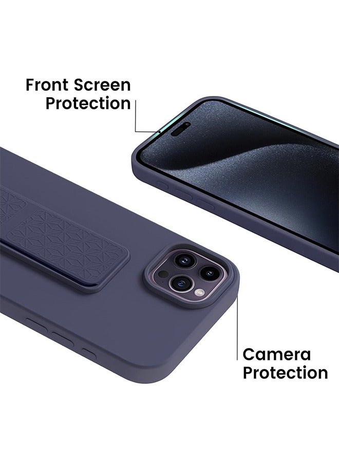 SUNDAREE اي فون 16 برو ماكس ( 6.9 بوصة ) سيليكون القضية ، مع حامل / حامل ، الرأسي والأفقي حامل معدني القضية - Image 3