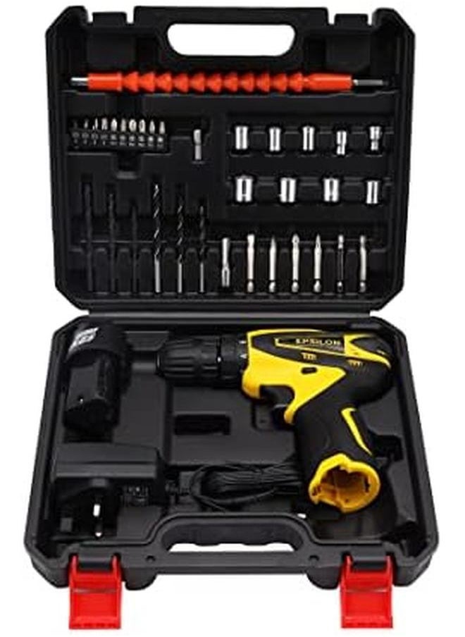 Epsilon 12V Cordless Drill Ecd1037 Chuck Size 10 Mm Perfect For Home And Business No Load Speed 0 400 0 1400 Rpm Includes Accessories Black And Yellow  - Image 2