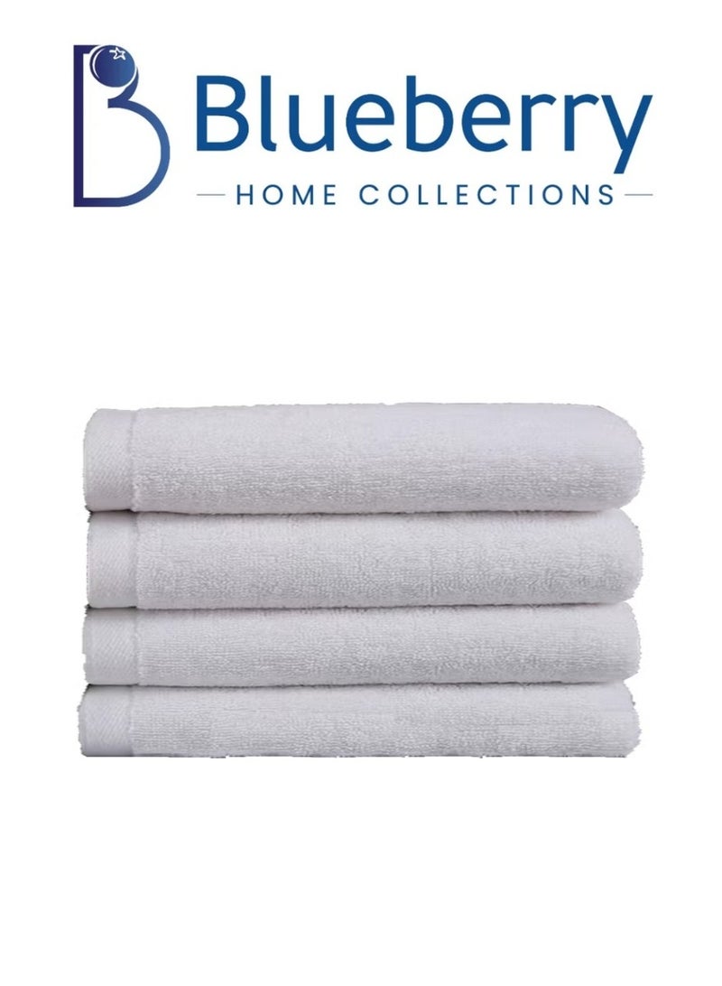 Blueberry Pack of 4 - Hand Towel -100% cotton Medium Size(50x80 cm) Highly Absorbent And Super Durable, Colour - White - Image 1