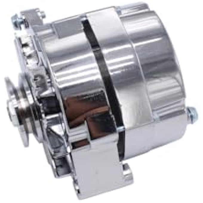 TAKPART Chrome Alternator for 110Amp 1 Wire Self Exciting Street Rod GM 305 350 BBC SBC - Image 2