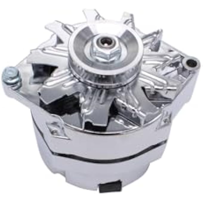 TAKPART Chrome Alternator for 110Amp 1 Wire Self Exciting Street Rod GM 305 350 BBC SBC - Image 1