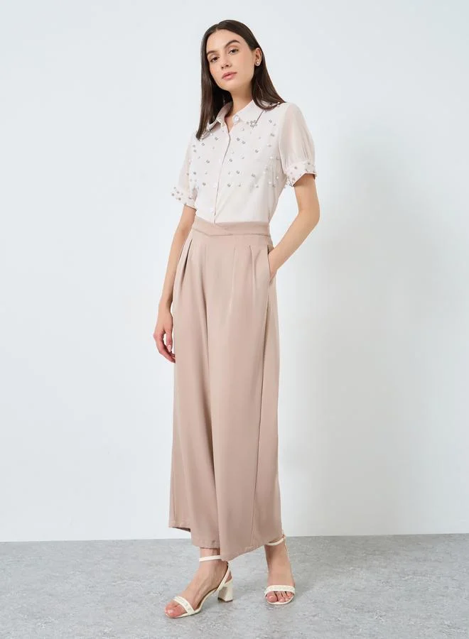 Take Two Take Two Pearl Embellished Buttoned Shirt