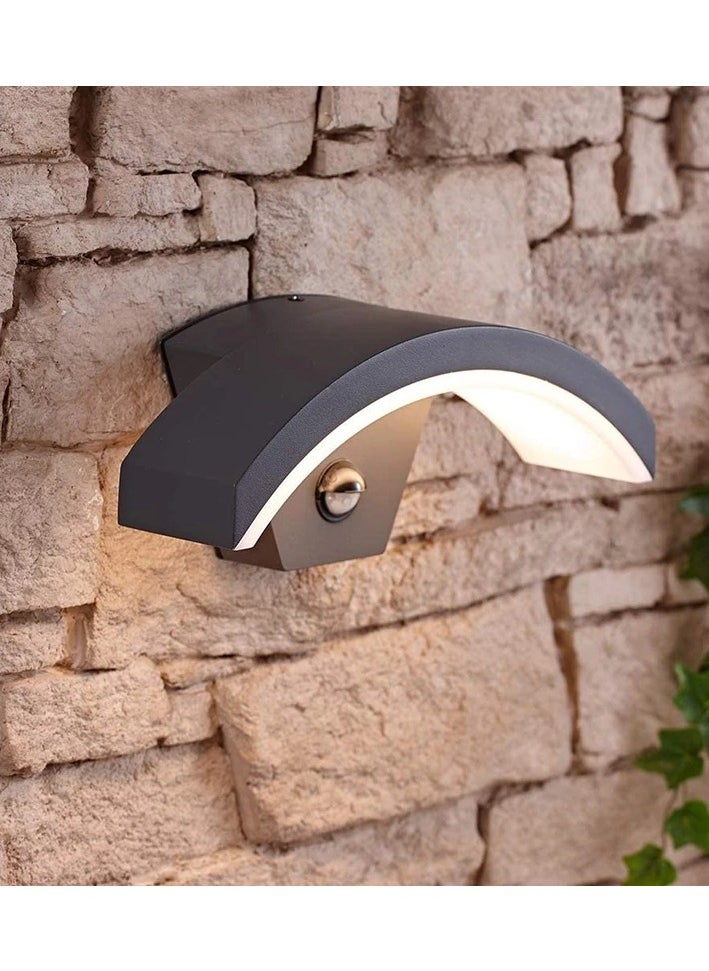 Goeco Modern Wall Light 24W Wall Lamp with Motion Sensor, 3000K Black Warm Light Wall Lamp, Outdoor Lamp Applique Murale for Hallways, Gardens, Doors, Paths  - Image 1