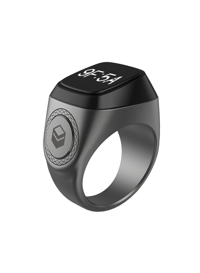 iQIBLA - Smart Tasbih Zikr Aluminum Ring  - Graphite -20 mm - Image 4