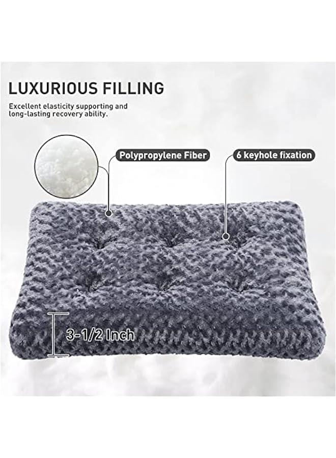 هوكور Toriseek Washable Dog Bed Deluxe Plush Dog Crate Beds Comfy Kennel Pad Anti-Slip Pet Sleeping Mat for Large, Jumbo, Medium, Small Dogs Breeds (Dark grey, X-Large)  - Image 2