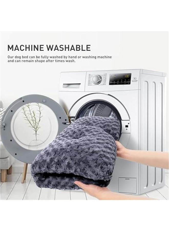 هوكور Toriseek Washable Dog Bed Deluxe Plush Dog Crate Beds Comfy Kennel Pad Anti-Slip Pet Sleeping Mat for Large, Jumbo, Medium, Small Dogs Breeds (Dark grey, X-Large)  - Image 5