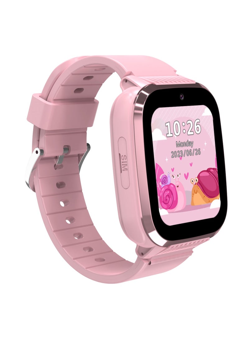 porodo Junicare 2nd Gen Smart Watch for Kids with 1.85" Display / SOS Calling Feature / Video Calling / GPS / Nano Sim / Children Smart Watch 4G - Pink  - Image 2