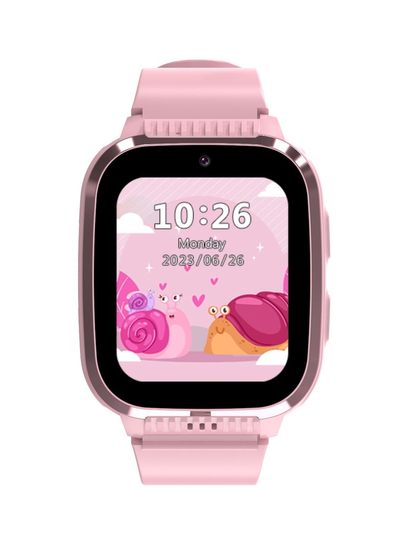 porodo Junicare 2nd Gen Smart Watch for Kids with 1.85" Display / SOS Calling Feature / Video Calling / GPS / Nano Sim / Children Smart Watch 4G - Pink  - Image 5