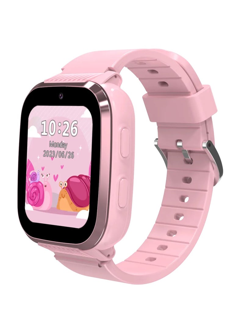 بورودو ساعة ذكية للأطفال بشاشة 1.85 بوصة، مزودة بخاصية الاتصال الطارئ، ومكالمات الفيديو، ونظام تحديد المواقع العالمي (دقة: 10-30 مترًا)، وشريحة نانو، وشبكة الجيل الرابع - لون وردي - Image 1