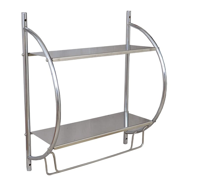 Lepose Stainless Steel Double Layer Shelf withMultipurpose Wall Mount Bath Shelf OrganizerKitchen ShelfTowel HolderBathroom Shelf and RackBathroom Accessories - Image 1