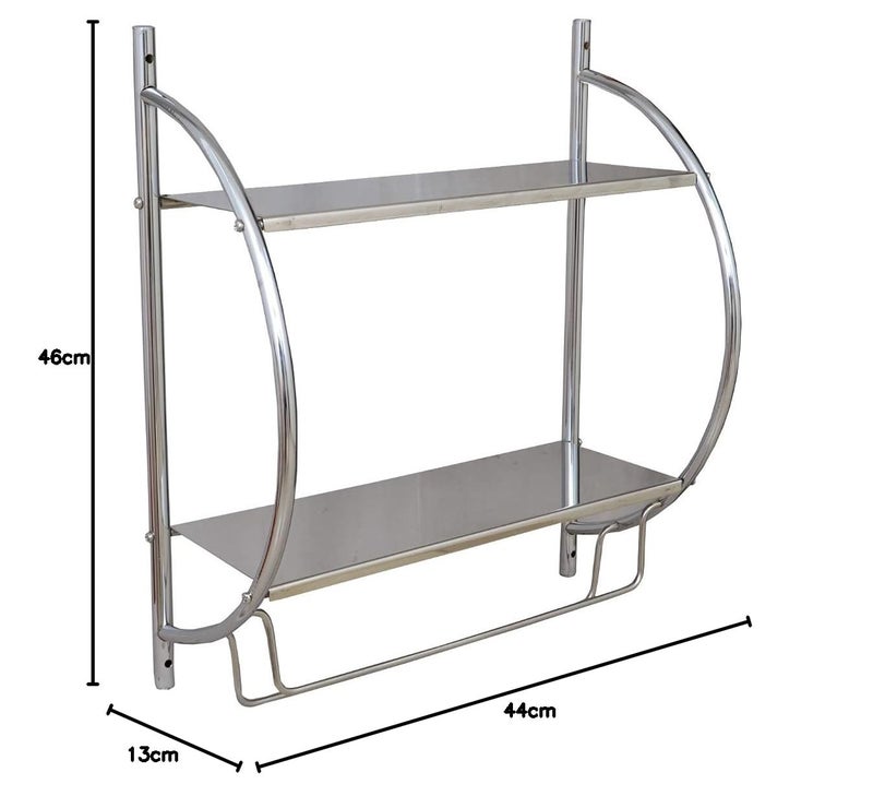 Lepose Stainless Steel Double Layer Shelf withMultipurpose Wall Mount Bath Shelf OrganizerKitchen ShelfTowel HolderBathroom Shelf and RackBathroom Accessories - Image 2