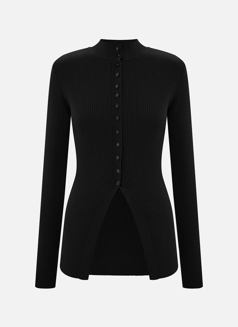 Lichi  Smooth knitted cardigan with small buttons for Women | Best Price UAE