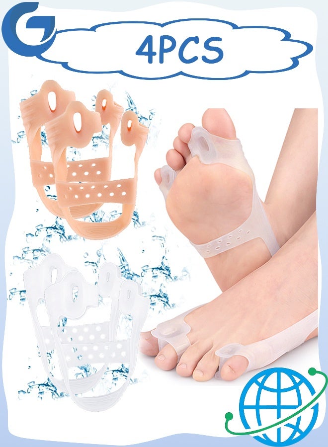 MXN 4 Pcs Soft Elastic Silicone Bunion Corrector Toe Separators Sleeves, Toe Straightener Relief Pain for Hallux Valgus Overlapping Toes - Image 1