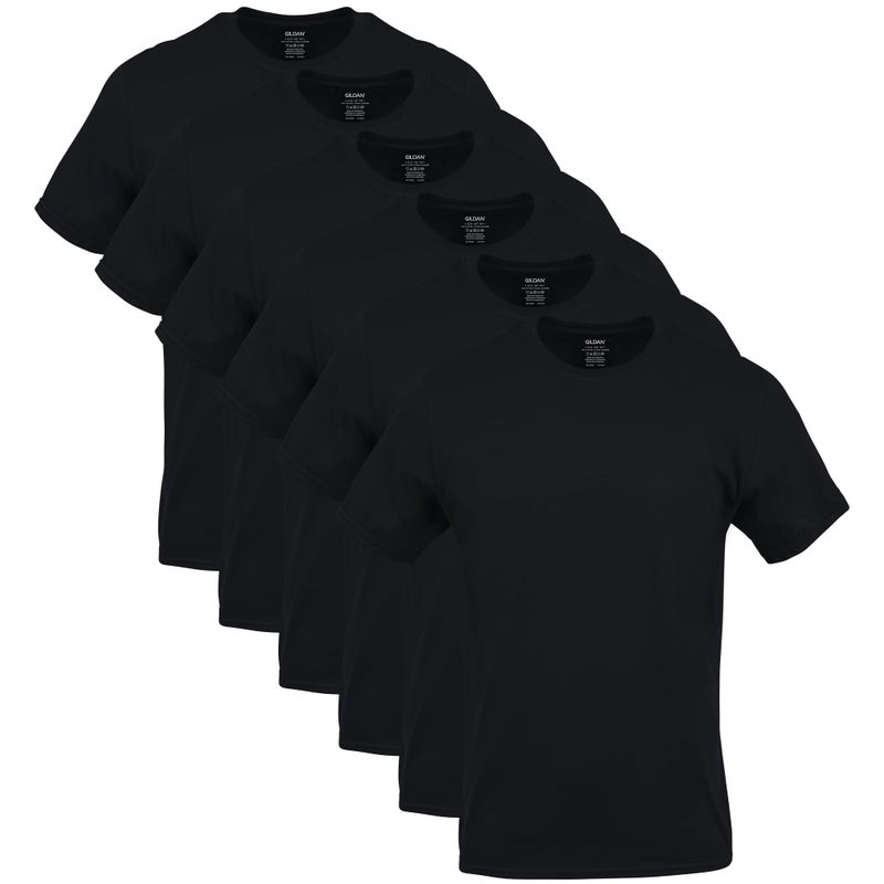 Gildan Mens Crew TShirts Multipack Style G1100 Black 6Pack Large - Image 2