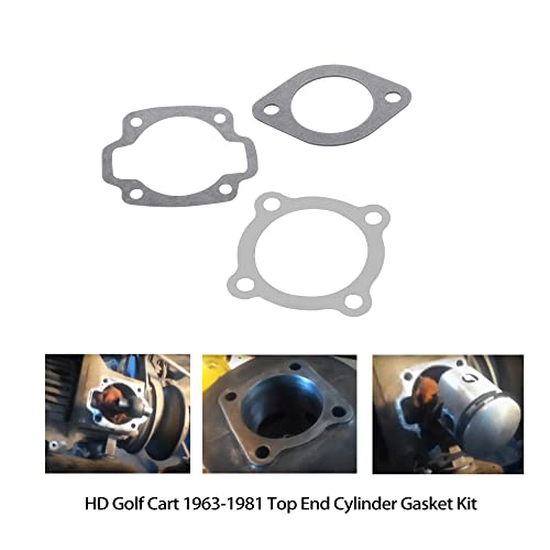 Luckmart Cylinder Base Gasket Kit Replacement Fit for Golf Cart 1963-1981 Top End Cylinder Head Exhaust Gasket Set 3pcs - Image 5