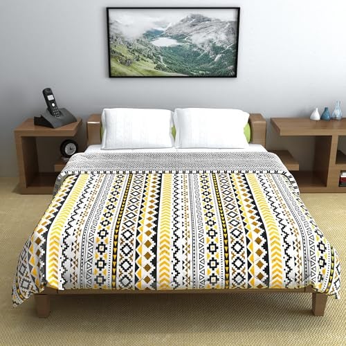 Divine Casa Everyday Use 150 GSM Reversible Comforter for Double Bed | Lightweight & Breathable Blanket | Size 254 x 230 cm | Abstract | Mustard Mint - Image 4