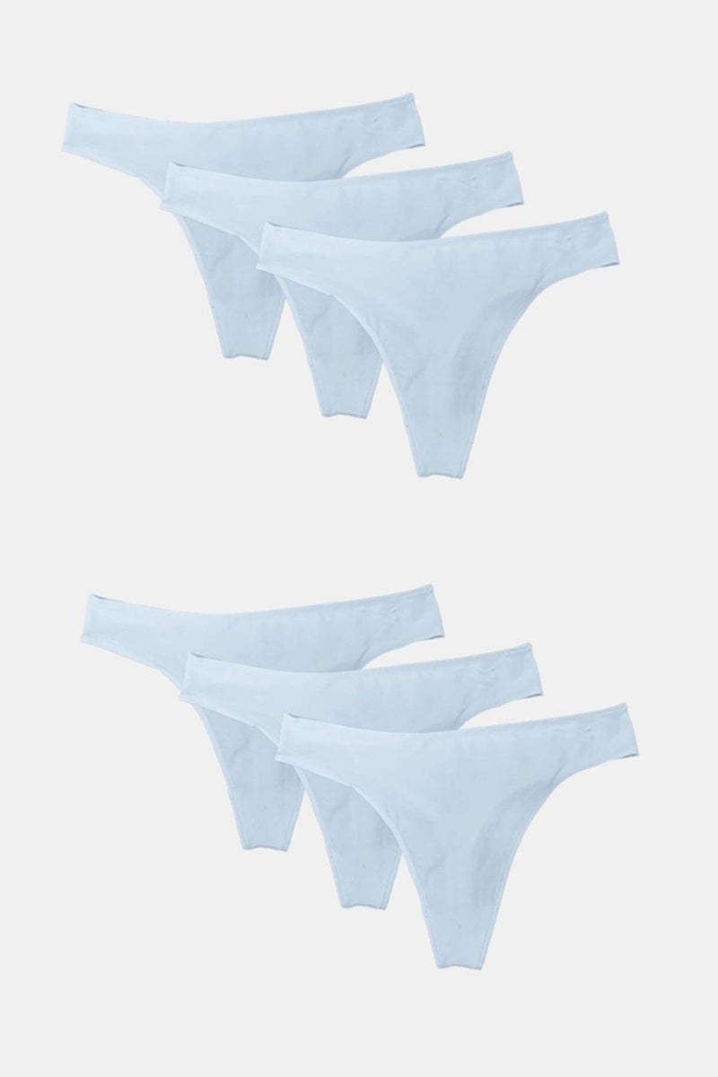 Malabadi Women White 6-Piece Modal String Thong 186  - Image 1