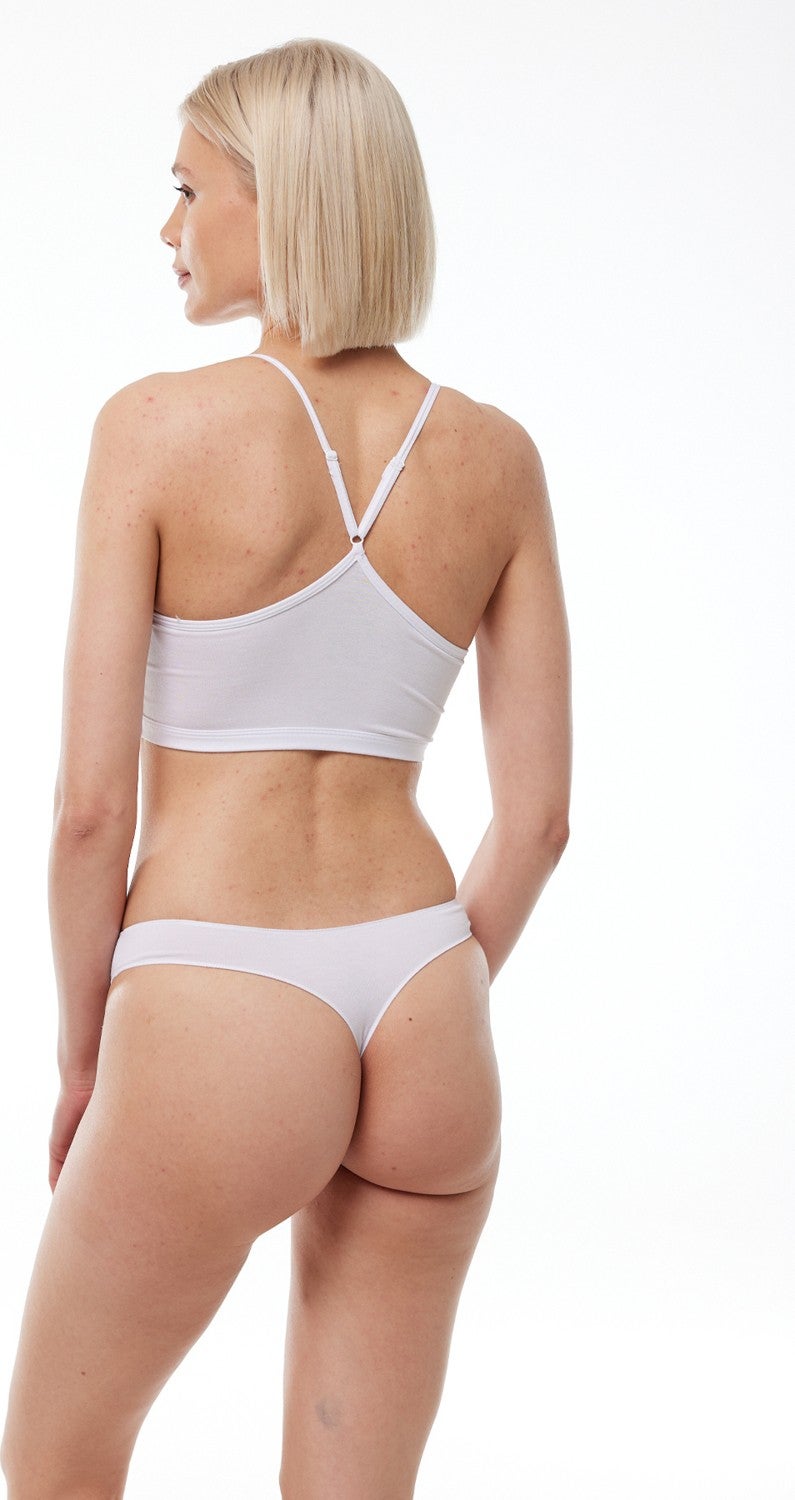 Malabadi Women White 6-Piece Modal String Thong 186  - Image 4