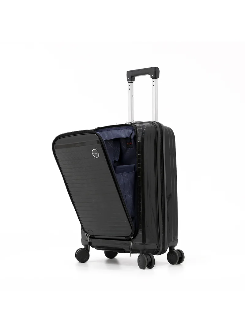 جيوردانو حقيبة سفر بعجلات دوارة مزدوجة مقاس  بوصة، صلبة غير قابلة للكسر، أسود